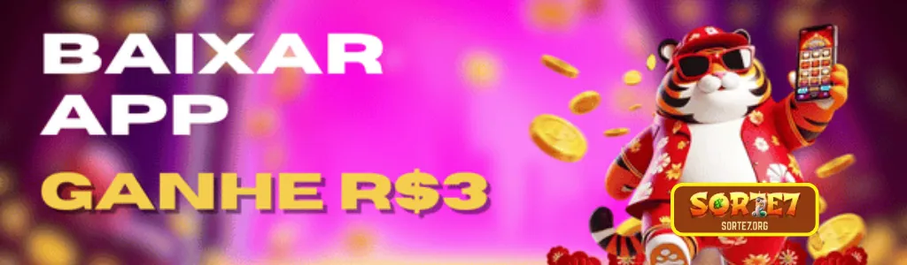Interface do app SORTE7 com jogos em destaque